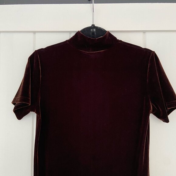 Vintage Velvet Dress Size 4 Dark Brown Knee Length Whimsigoth Witchy Romantic - Picture 6 of 8